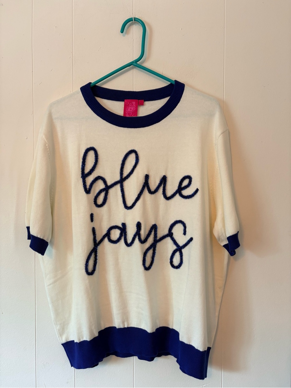 Queen of Sparkles Toronto Blue Jays Short sleeve Sweater Top size XL
